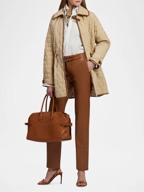 RALPH LAUREN COLLECTION BENJAMIN SOFT LEATHER PANT IN TOFFEE BROWN